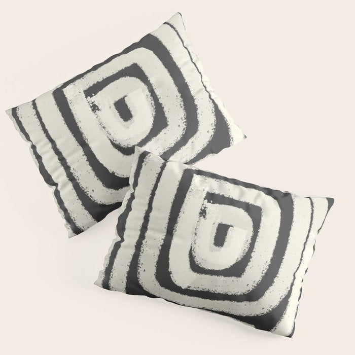 Boho black and white tribal design Pillow Sham