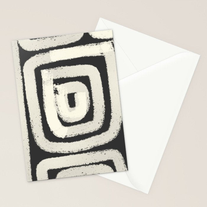 Boho black and white tribal design Stationery Card Gallery Image 2