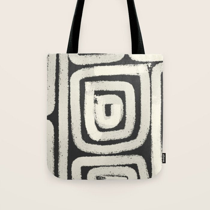 Boho black and white tribal design Tote Bag Gallery Image 1