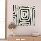 Boho black and white tribal design Wall Tapestry Gallery Image 2