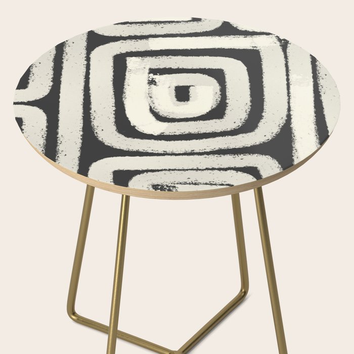 Boho black and white tribal design Side Table Gallery Image 2
