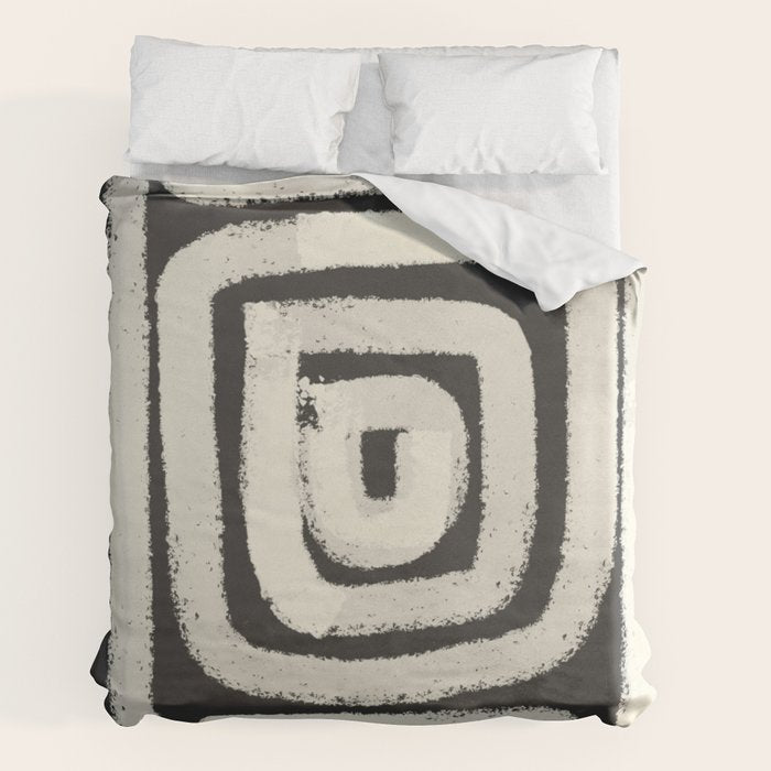 Boho black and white tribal design Duvet Cover