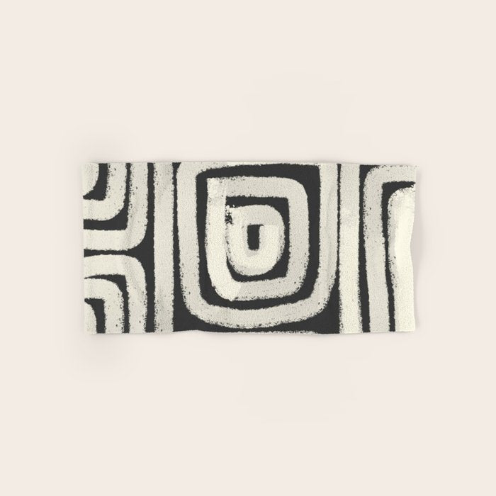 Boho black and white tribal design Bath Towel Gallery Image 1