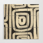 Boho black and white tribal design Wood Wall Art Gallery Image 1