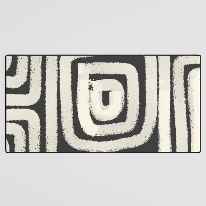Boho black and white tribal design Desk Mat Gallery Image 3