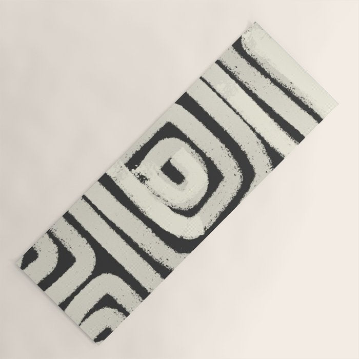 Boho black and white tribal design Yoga Mat Gallery Image 1