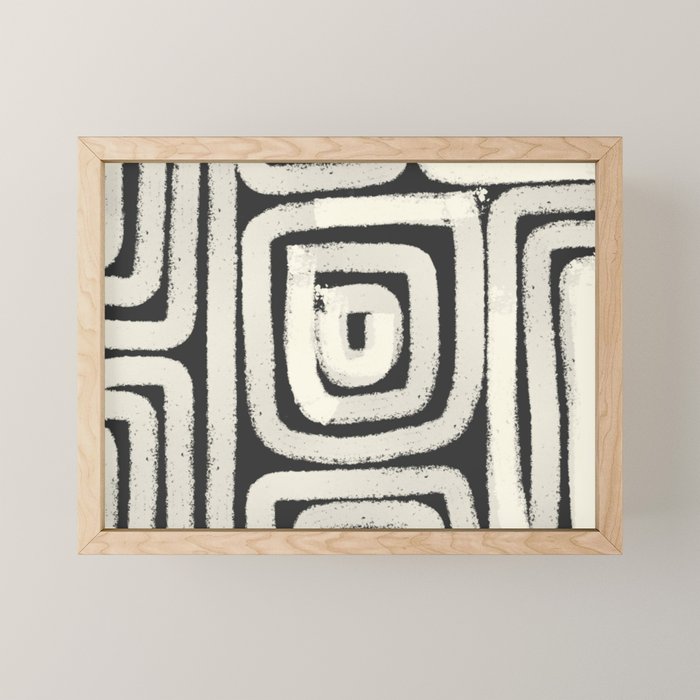 Boho black and white tribal design Mini Art Print Gallery Image 1