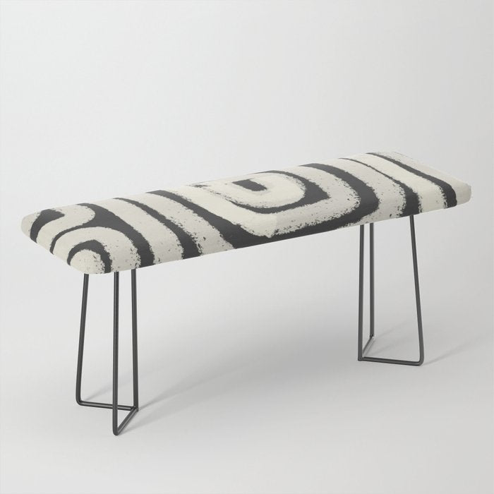 Boho black and white tribal design Bench Gallery Image 1