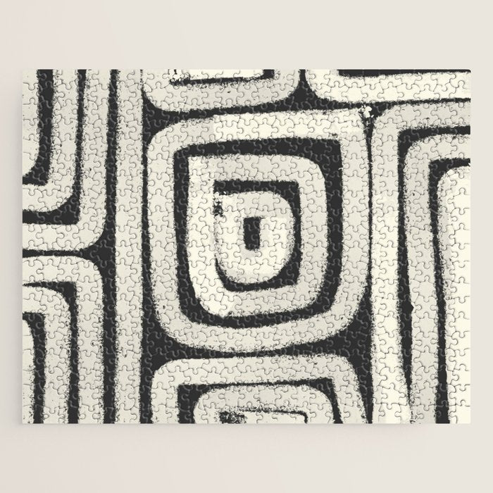 Boho black and white tribal design Jigsaw Puzzle Gallery Image 1