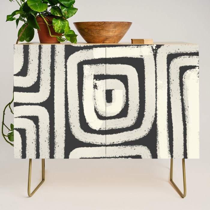 Boho black and white tribal design Credenza Gallery Image 1