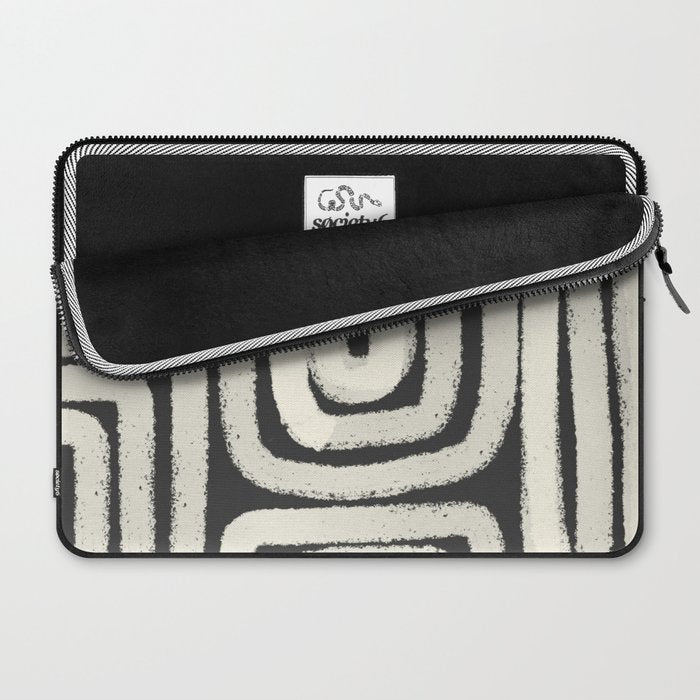 Boho black and white tribal design Laptop Sleeve Gallery Image 2