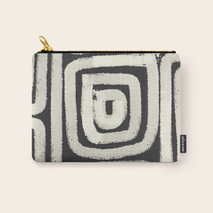 Boho black and white tribal design Carry All Pouch Gallery Image 1