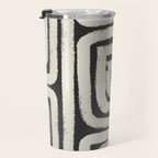 Boho black and white tribal design Travel Mug Gallery Image 3