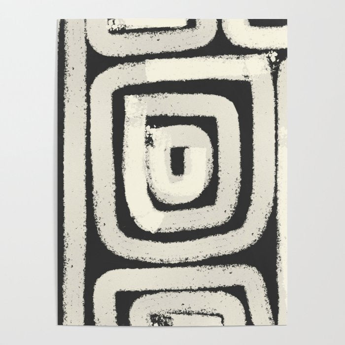 Boho black and white tribal design Poster Gallery Image 1
