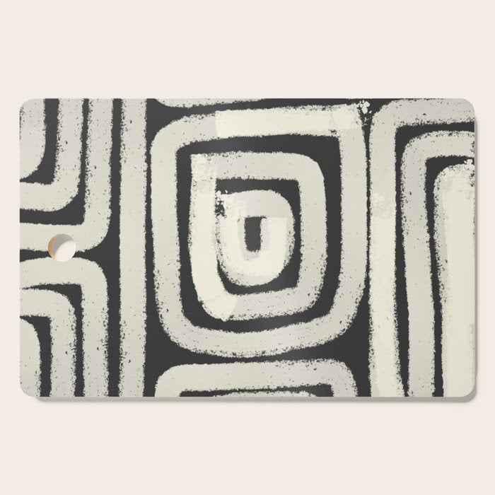 Boho black and white tribal design Cutting Board Gallery Image 1