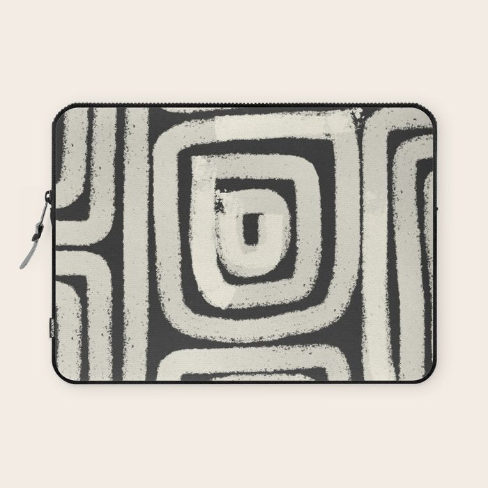 Boho black and white tribal design Laptop Sleeve Gallery Image 1