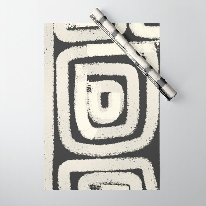 Boho black and white tribal design Wrapping Paper Gallery Image 1