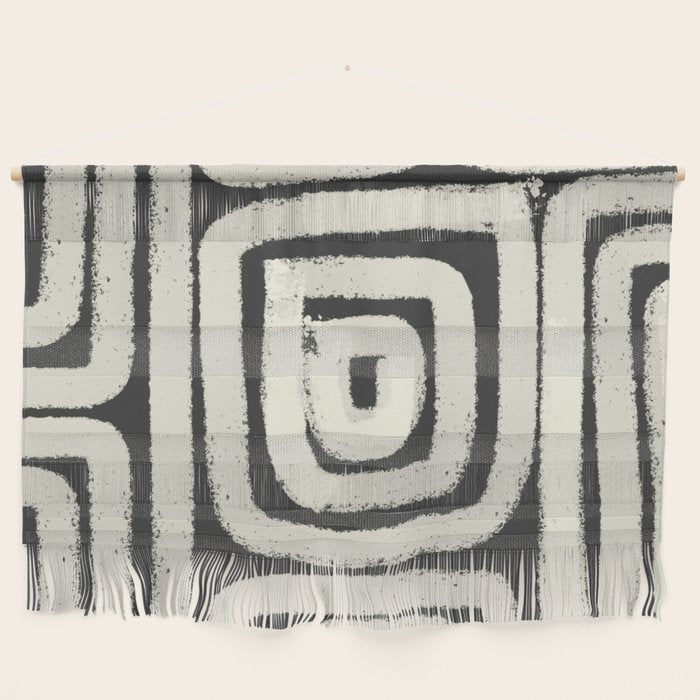 Boho black and white tribal design Wall Hanging Gallery Image 1