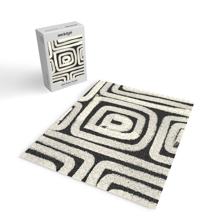 Boho black and white tribal design Jigsaw Puzzle Gallery Image 2