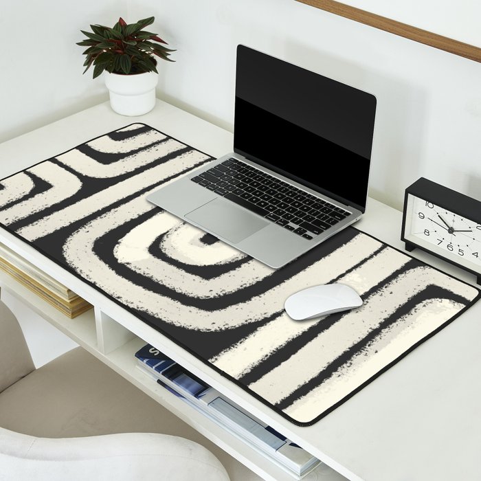 Boho black and white tribal design Desk Mat Gallery Image 2