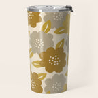 Warm Neutral Floral Pattern Travel Mug Gallery Image 2