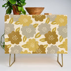 Warm Neutral Floral Pattern Credenza Gallery Image 1