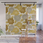 Warm Neutral Floral Pattern Wall Mural Gallery Image 1