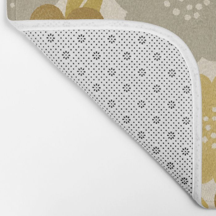 Warm Neutral Floral Pattern Bath Mat Gallery Image 2