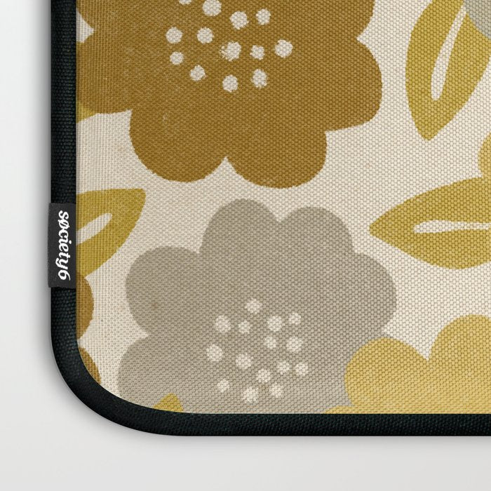 Warm Neutral Floral Pattern Laptop Sleeve Gallery Image 3