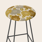 Warm Neutral Floral Pattern Stool Gallery Image 2
