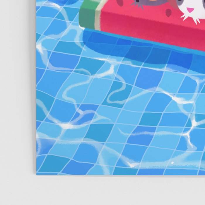 Cory cats in the swimming pool Poster Gallery Image 3
