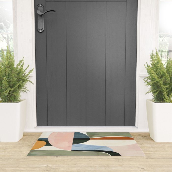 Soft Modern Abstract Shapes I Welcome Mat Gallery Image 3