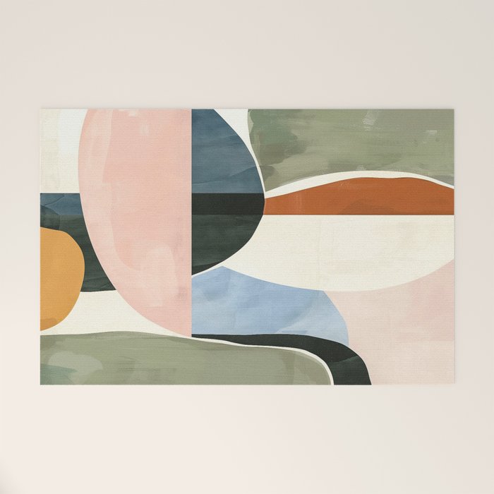 Soft Modern Abstract Shapes I Welcome Mat Gallery Image 1