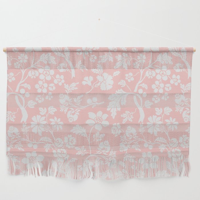 Vintage Style Chintz Florals On Soft Pink Wall Hanging Gallery Image 1