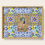 Italian,Sicilian art,holy Mary,Virgin Mary,maiolica,tiles,lemons,Citrus  Serving Tray Gallery Image 1