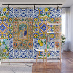 Italian,Sicilian art,holy Mary,Virgin Mary,maiolica,tiles,lemons,Citrus  Wall Mural Gallery Image 1