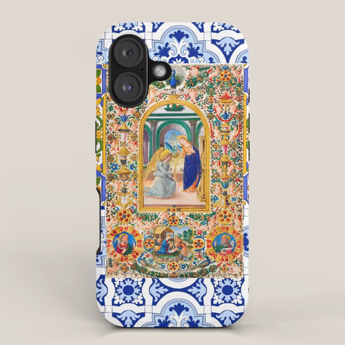 Italian,Sicilian art,holy Mary,Virgin Mary,maiolica,tiles,lemons,Citrus  iPhone Case Gallery Image 1