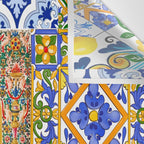 Italian,Sicilian art,holy Mary,Virgin Mary,maiolica,tiles,lemons,Citrus  Wall Tapestry Gallery Image 3