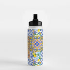 Italian,Sicilian art,holy Mary,Virgin Mary,maiolica,tiles,lemons,Citrus  Water Bottle Gallery Image 2
