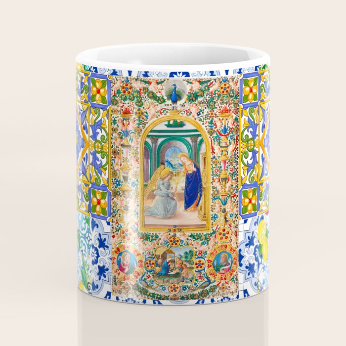 Italian,Sicilian art,holy Mary,Virgin Mary,maiolica,tiles,lemons,Citrus  Coffee Mug Gallery Image 4