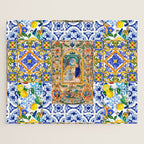 Italian,Sicilian art,holy Mary,Virgin Mary,maiolica,tiles,lemons,Citrus  Jigsaw Puzzle Gallery Image 1