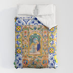 Italian,Sicilian art,holy Mary,Virgin Mary,maiolica,tiles,lemons,Citrus  Comforter Gallery Image 6