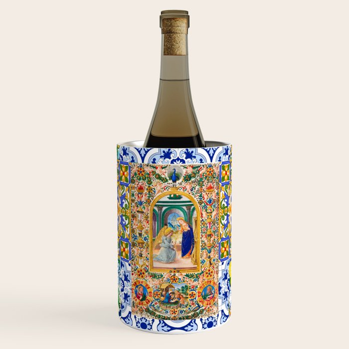 Italian,Sicilian art,holy Mary,Virgin Mary,maiolica,tiles,lemons,Citrus  Wine Chiller Gallery Image 1