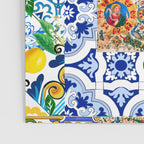Italian,Sicilian art,holy Mary,Virgin Mary,maiolica,tiles,lemons,Citrus  Poster Gallery Image 3