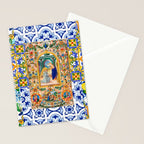 Italian,Sicilian art,holy Mary,Virgin Mary,maiolica,tiles,lemons,Citrus  Stationery Card Gallery Image 2