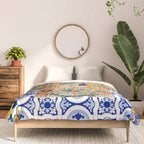 Italian,Sicilian art,holy Mary,Virgin Mary,maiolica,tiles,lemons,Citrus  Comforter Gallery Image 3