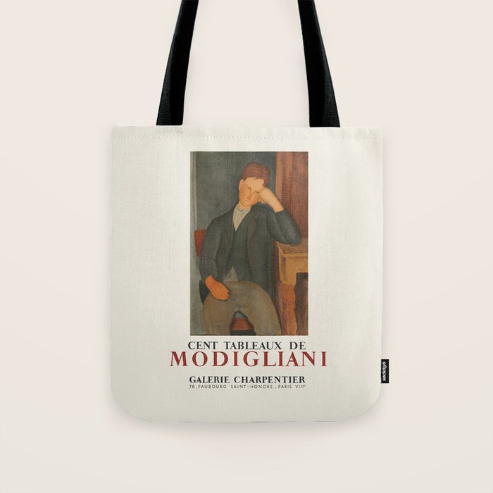 Amedeo Modigliani Vintage Exhibition Poster, 1958 Tote Bag Gallery Image 1