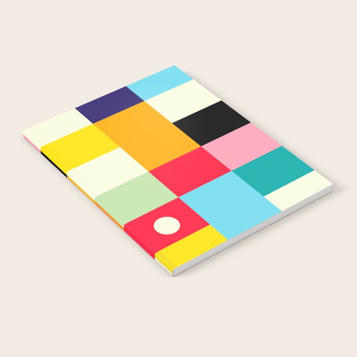 Geometric Bauhaus Pattern | Retro Arcade Video Game | Abstract Shapes Notebook Gallery Image 2