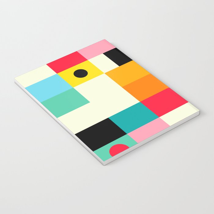 Geometric Bauhaus Pattern | Retro Arcade Video Game | Abstract Shapes Notebook Gallery Image 3
