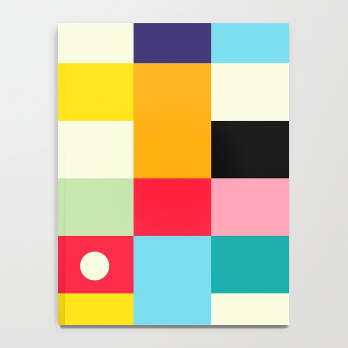 Geometric Bauhaus Pattern | Retro Arcade Video Game | Abstract Shapes Notebook Gallery Image 4